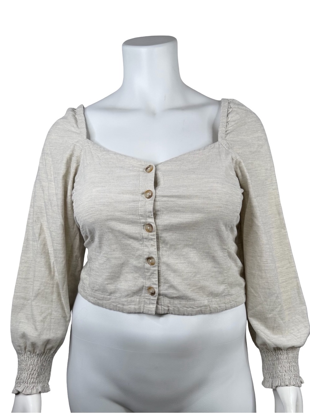 Madewell Corduroy Sweetheart Smocked Back Crop Top Sz. 14